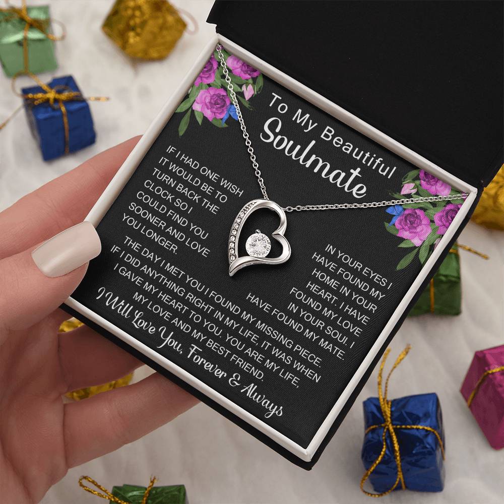 To My Beautiful Soul Mate, Forever Love Necklace