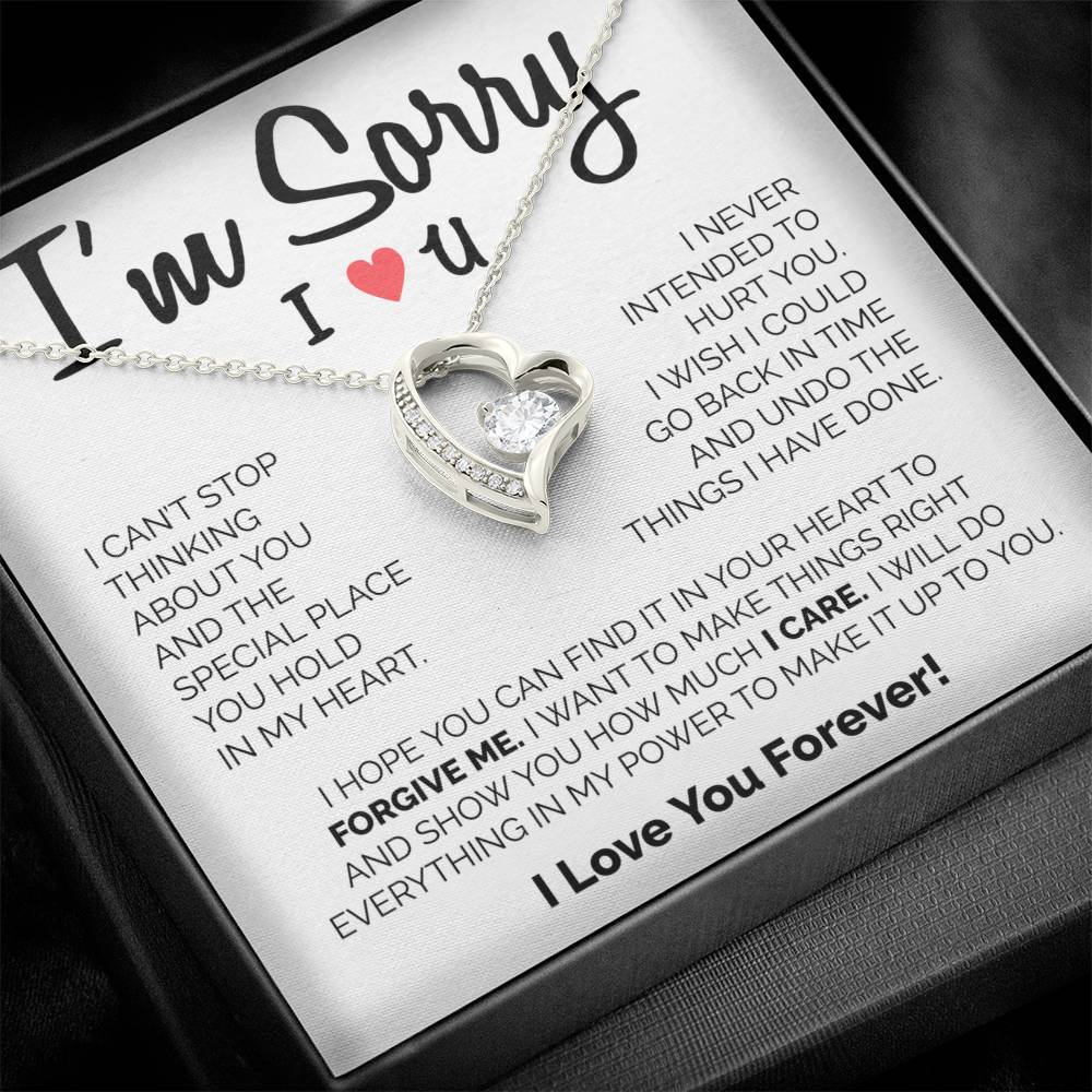 Gift for Her 'I Can't Stop Thinking About You ' Forever Love Necklace