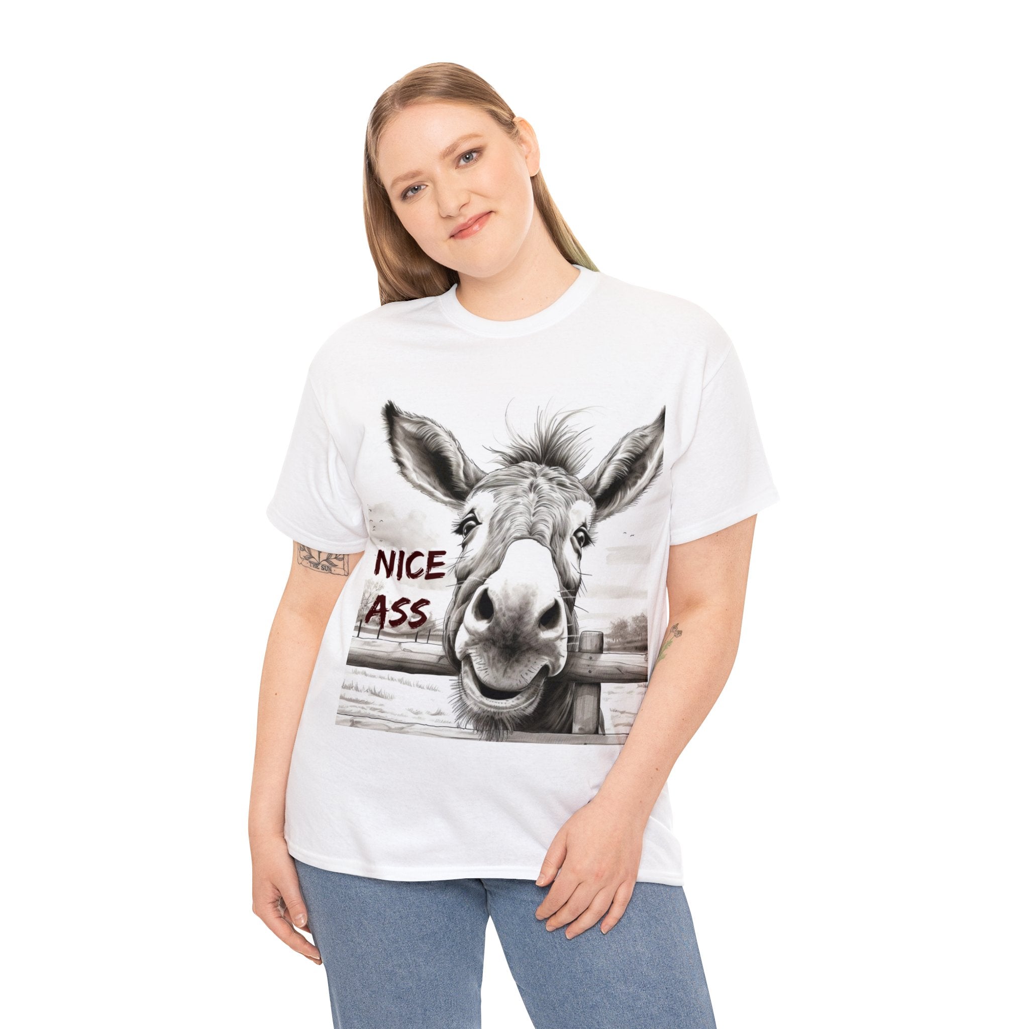 Funny Donkey 100% Cotton Unisex Heavy Tee