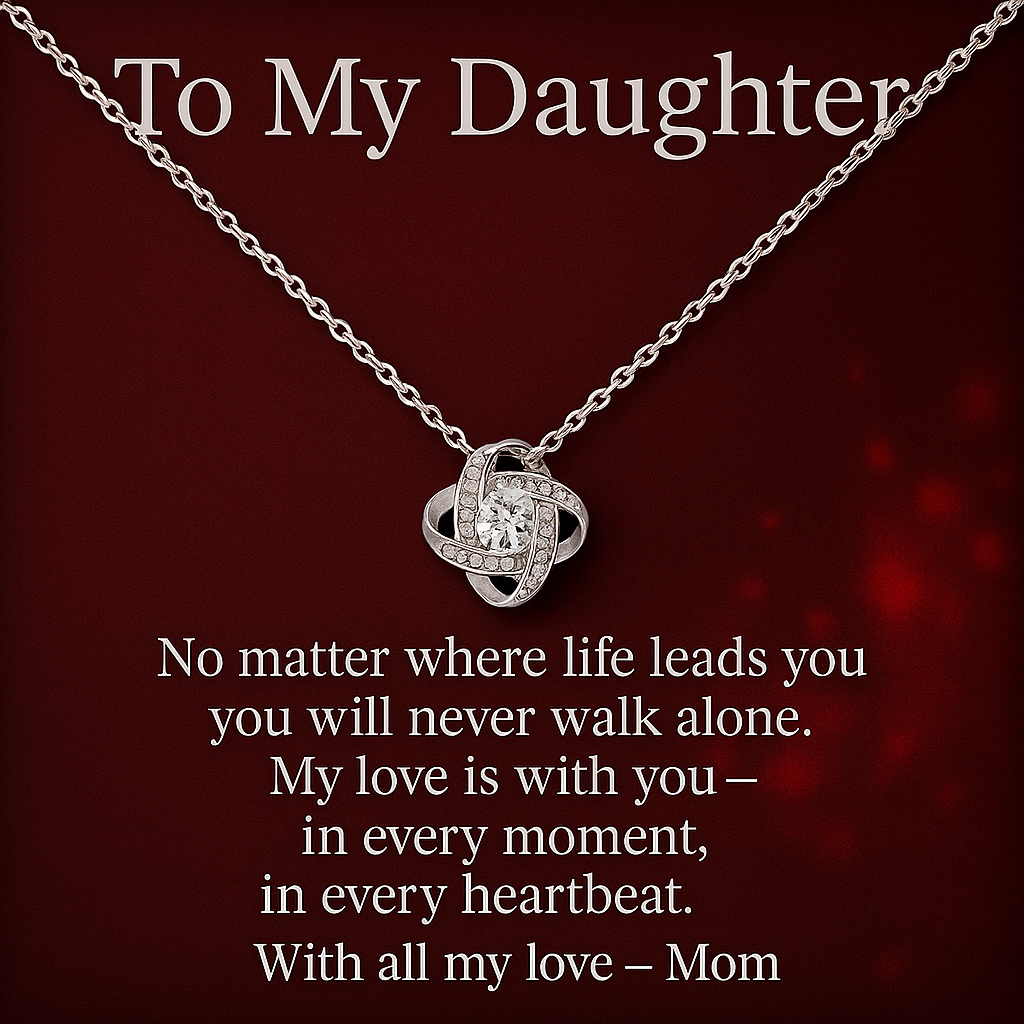 To My Daughter – My Love Will Follow You Always - Love Knot Necklace