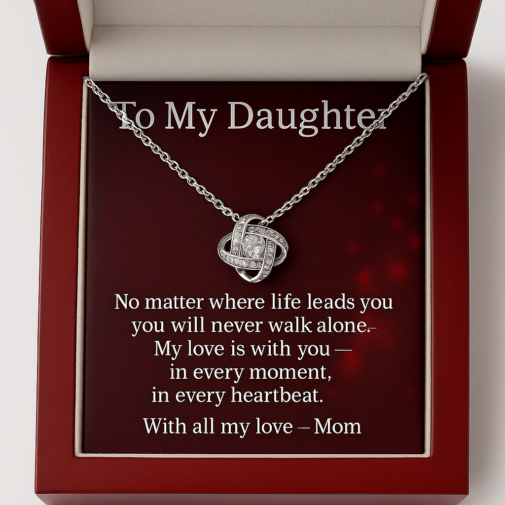 To My Daughter – My Love Will Follow You Always - Love Knot Necklace