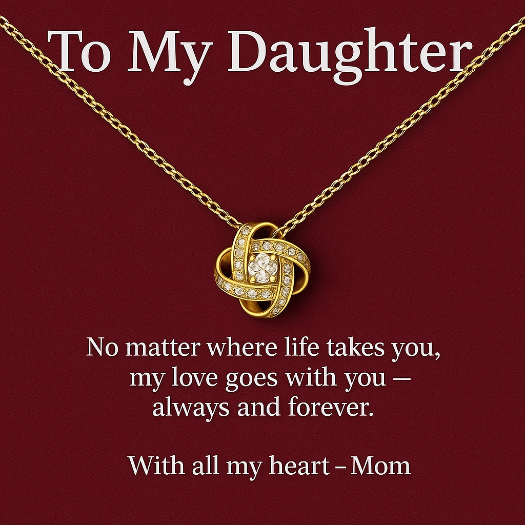To My Daughter – My Love Goes With You Always - Love Knot Necklace.