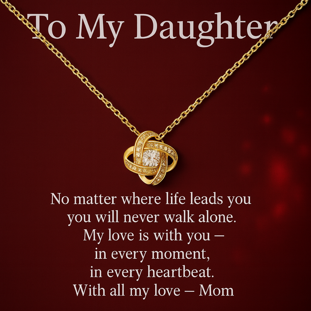 To My Daughter – My Love Will Follow You Always - Love Knot Necklace