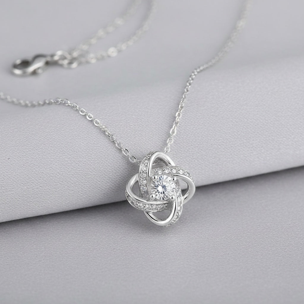 To My Daughter – My Love Will Follow You Always - Love Knot Necklace