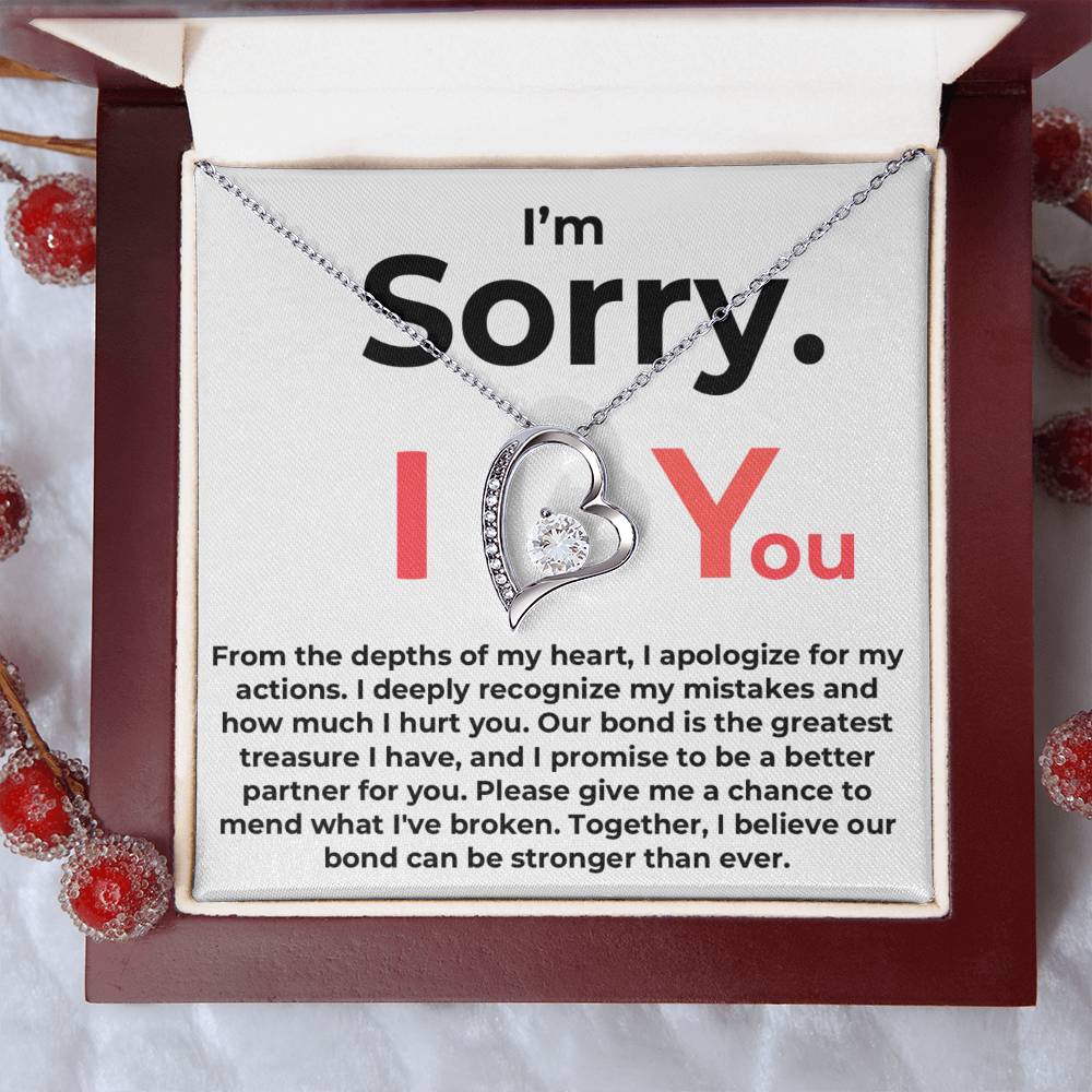 I'm Sorry. I Love You - Love Heart Necklace