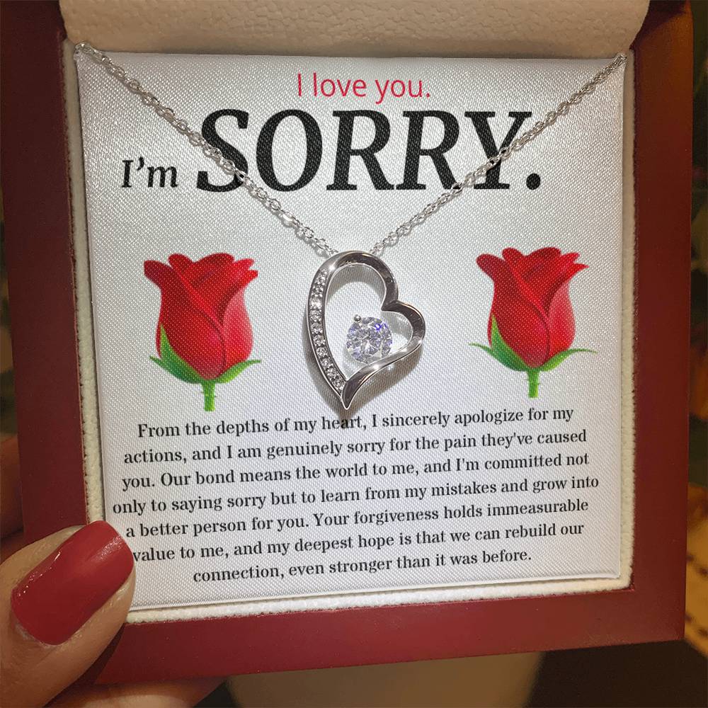 I'm Sorry, I Sincerely Apologize - Forever Love Roses Necklace