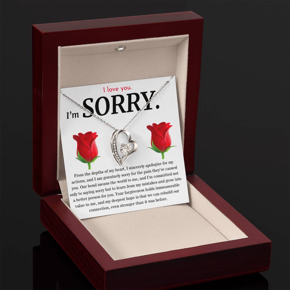 I'm Sorry, I Sincerely Apologize - Forever Love Roses Necklace