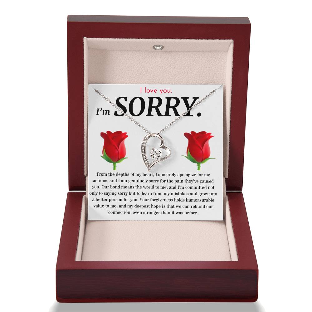 I'm Sorry, I Sincerely Apologize - Forever Love Roses Necklace