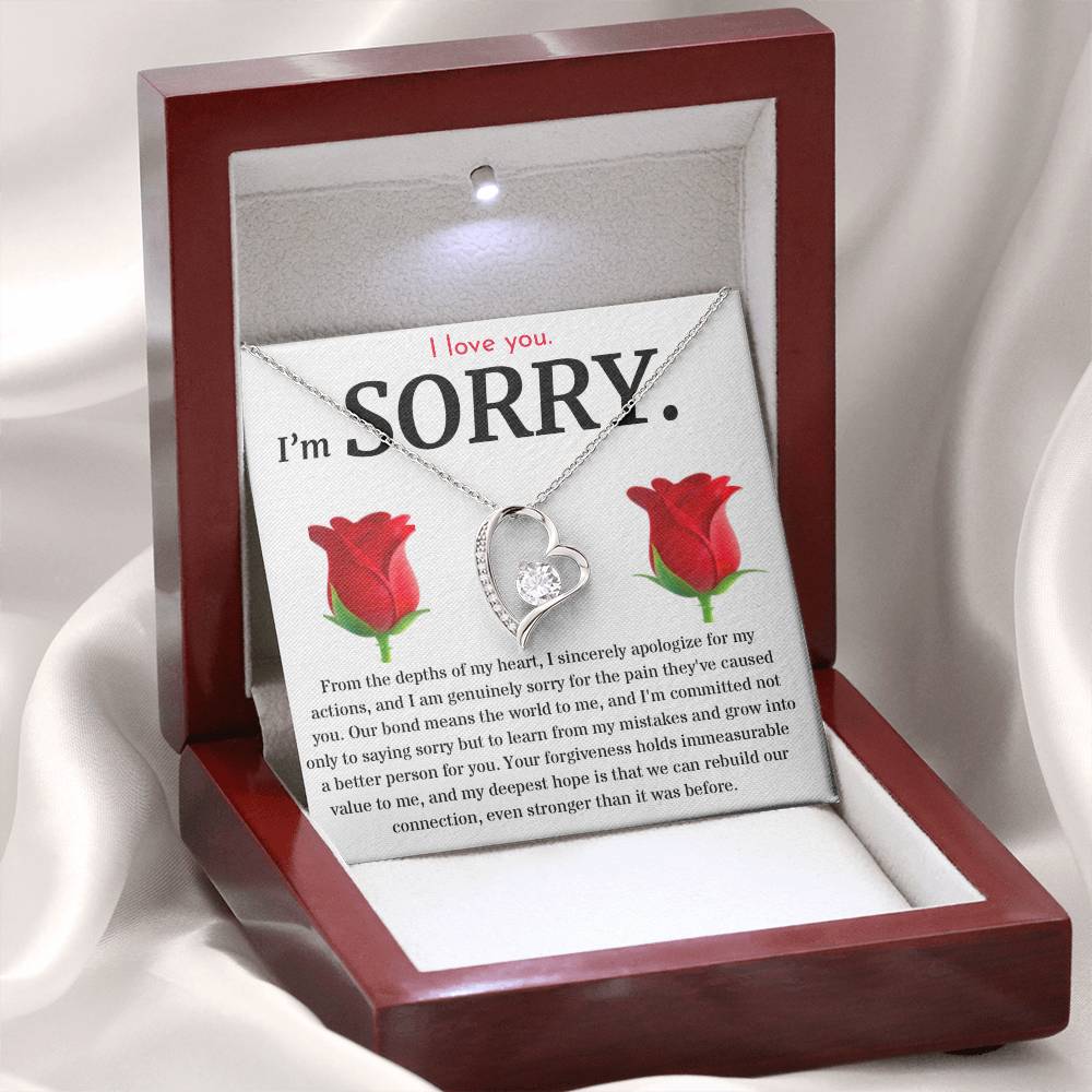 I'm Sorry, I Sincerely Apologize - Forever Love Roses Necklace