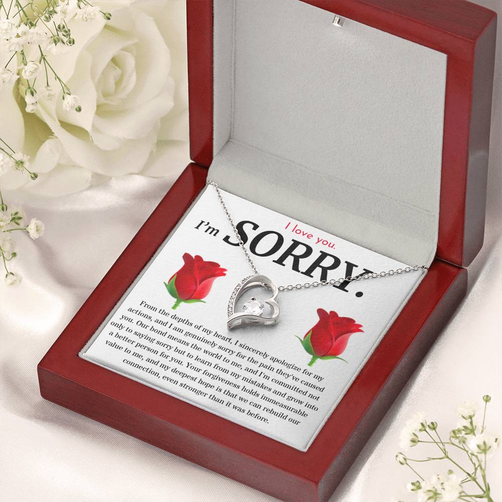 I'm Sorry, I Sincerely Apologize - Forever Love Roses Necklace