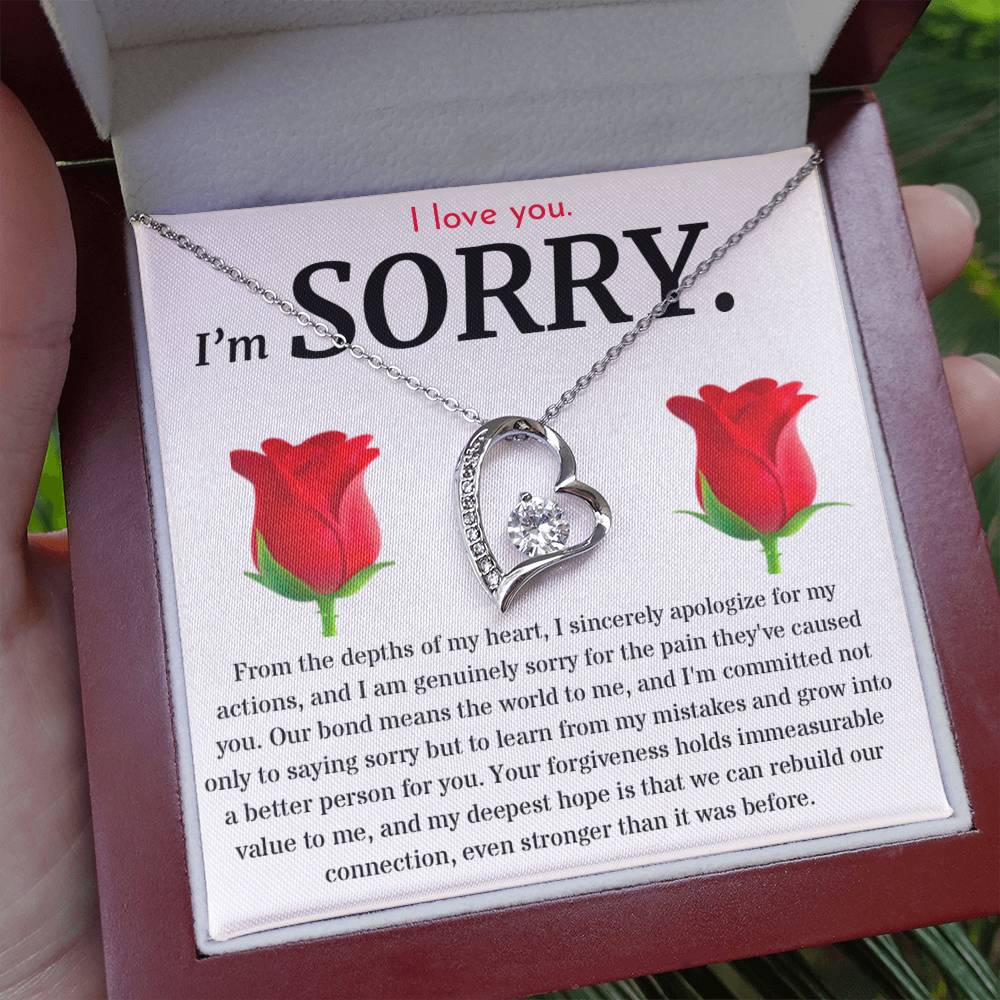 I'm Sorry, I Sincerely Apologize - Forever Love Roses Necklace