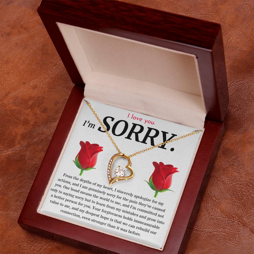 I'm Sorry, I Sincerely Apologize - Forever Love Roses Necklace