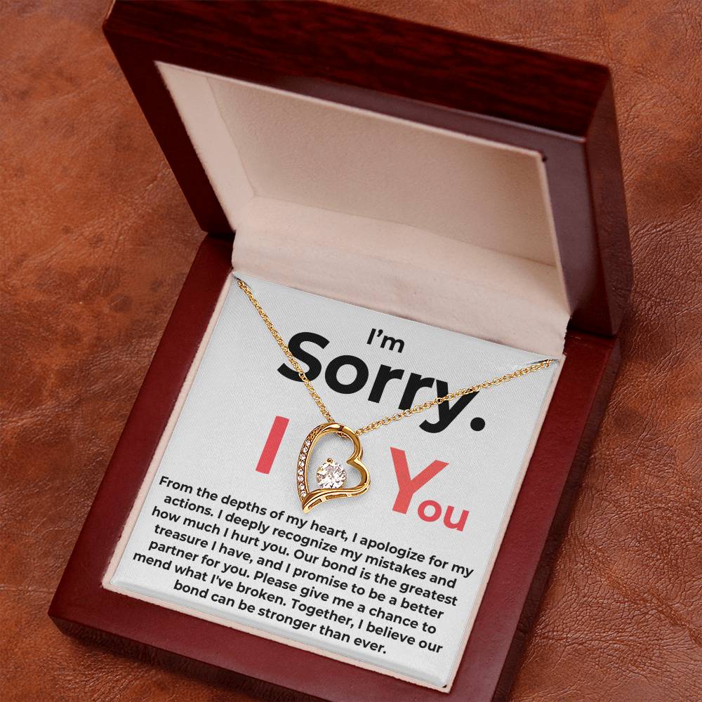 I'm Sorry. I Love You - Love Heart Necklace