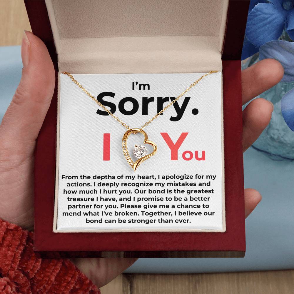 I'm Sorry. I Love You - Love Heart Necklace