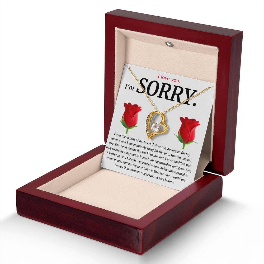 I'm Sorry, I Sincerely Apologize - Forever Love Roses Necklace