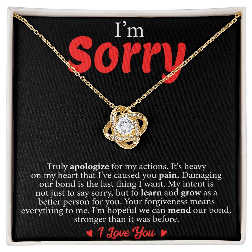 Love Knot Necklace: Truly Apologize, I Love You