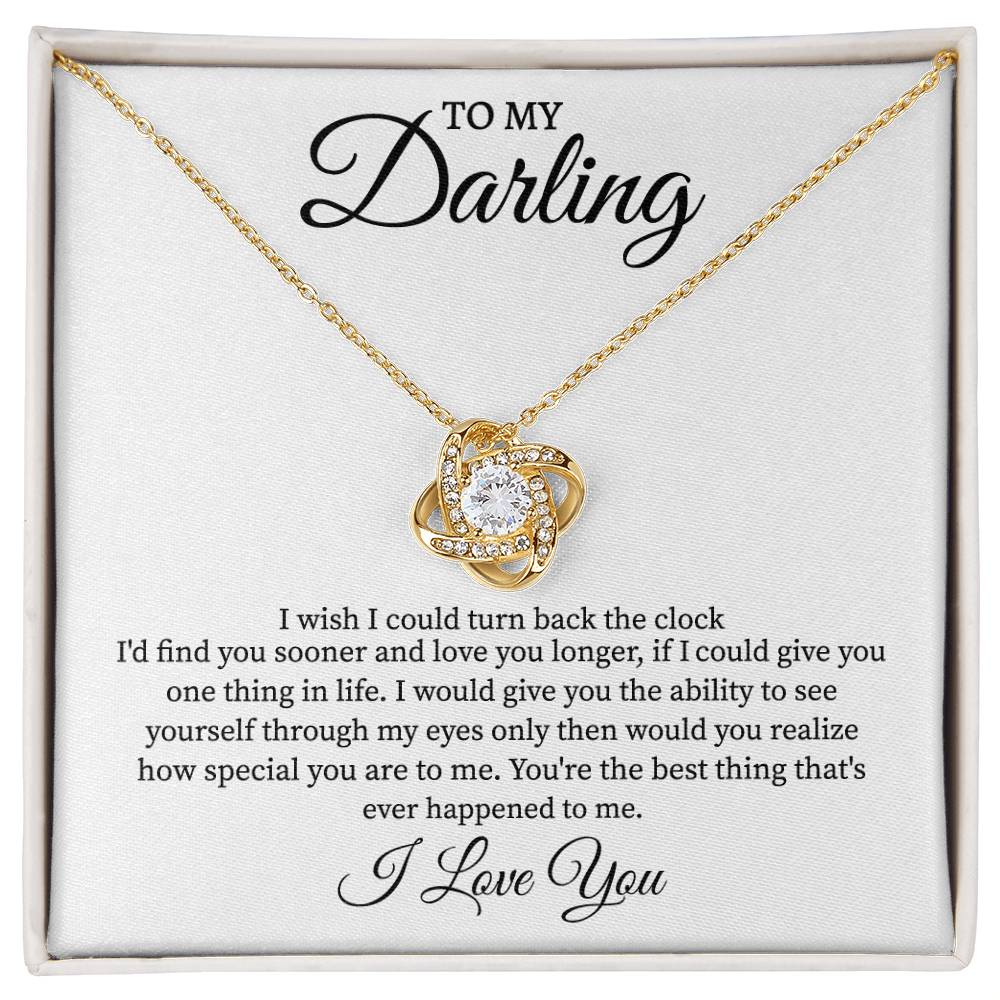 Love Knot Necklace.Darling I Love You