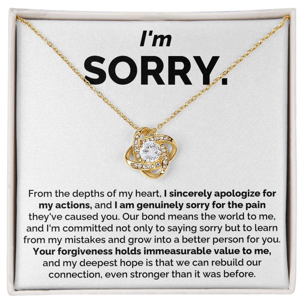 I Sincerely Apologize, Love Knot Necklace