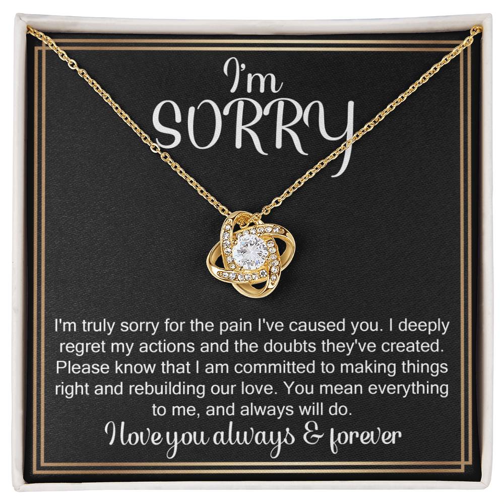 I'm Truly Sorry,Love Knot Necklace, Love You Always