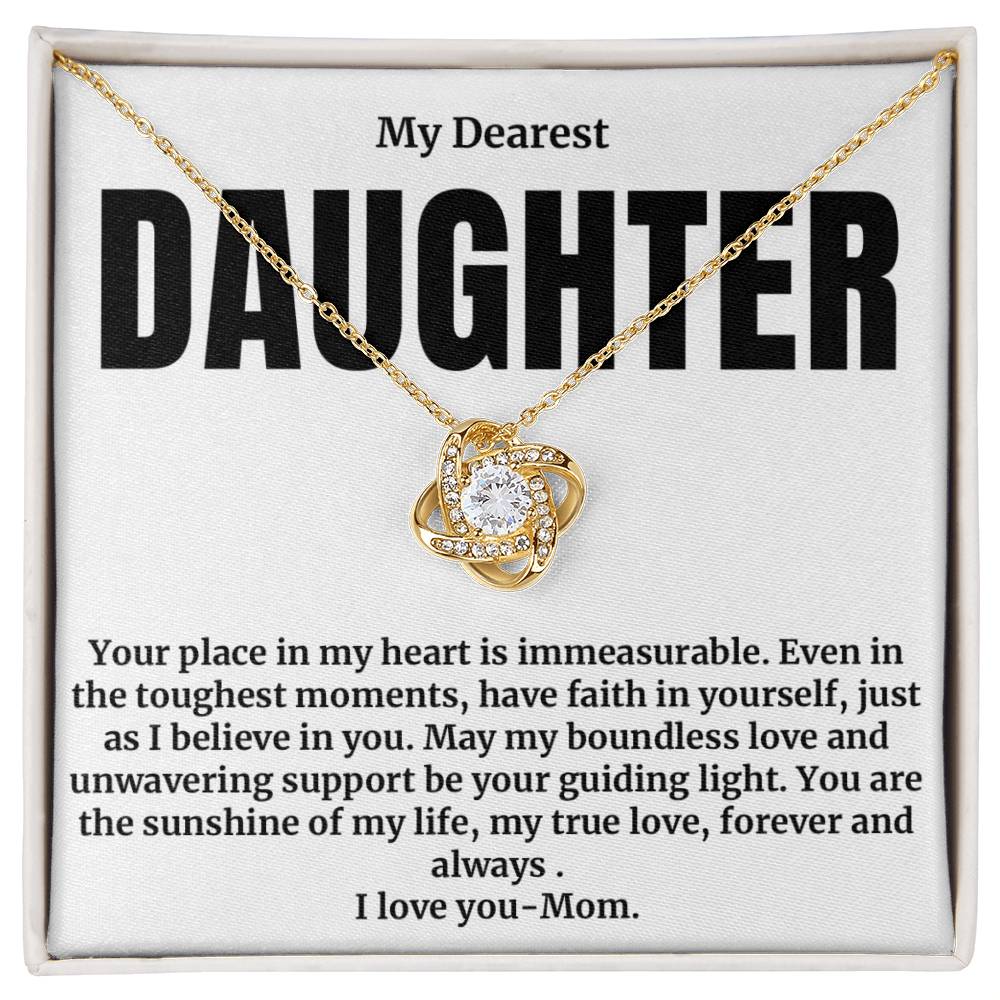 To My Daughter, Your Place in My Heart - Love Knot Necklace-Mom