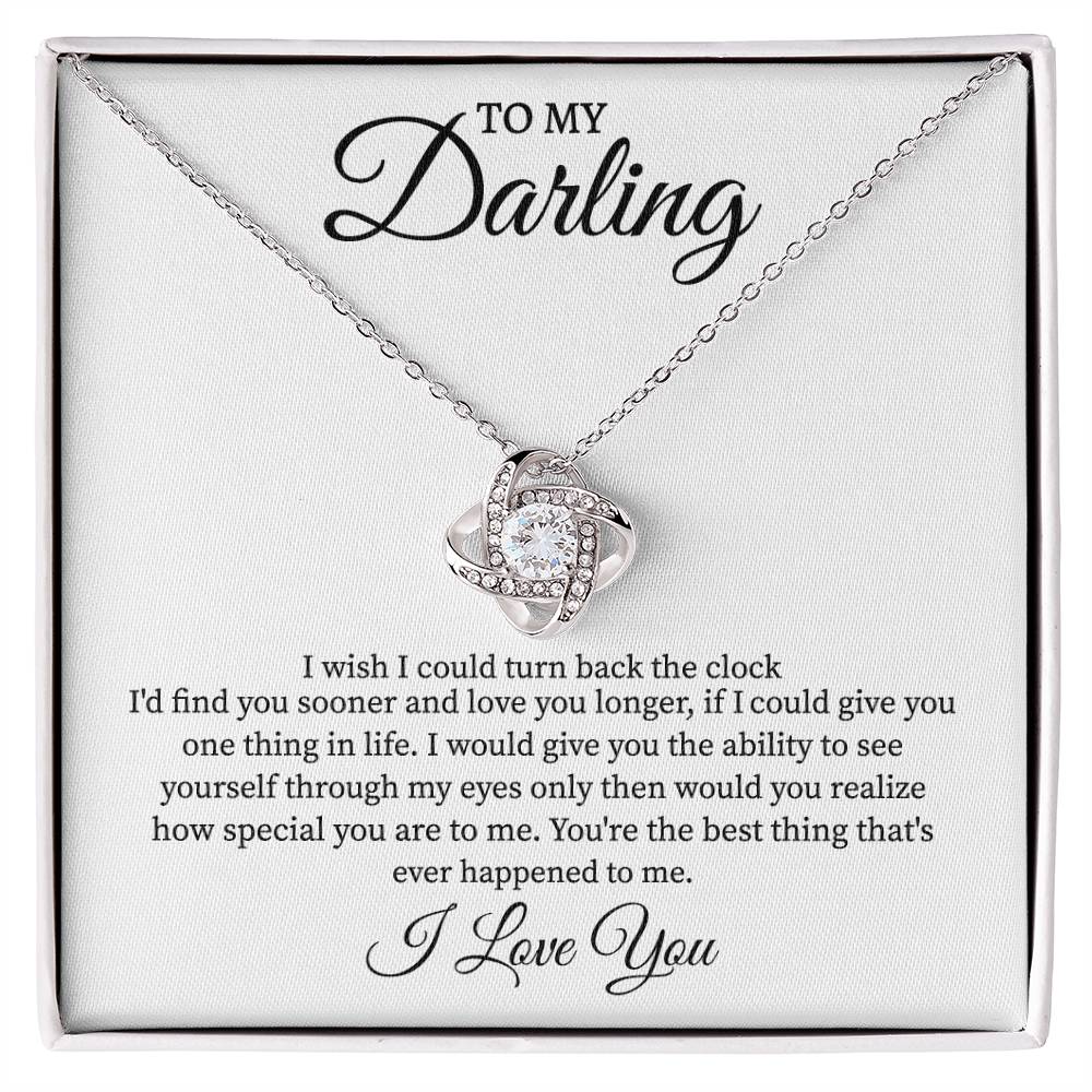 Love Knot Necklace.Darling I Love You