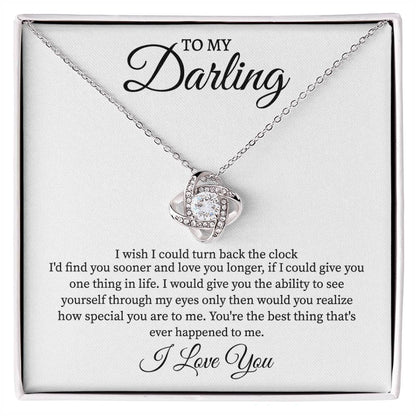 Love Knot Necklace.Darling I Love You