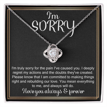 I'm Truly Sorry,Love Knot Necklace, Love You Always