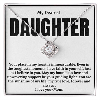 To My Daughter, Your Place in My Heart - Love Knot Necklace-Mom