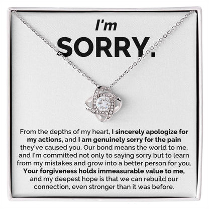 I Sincerely Apologize, Love Knot Necklace