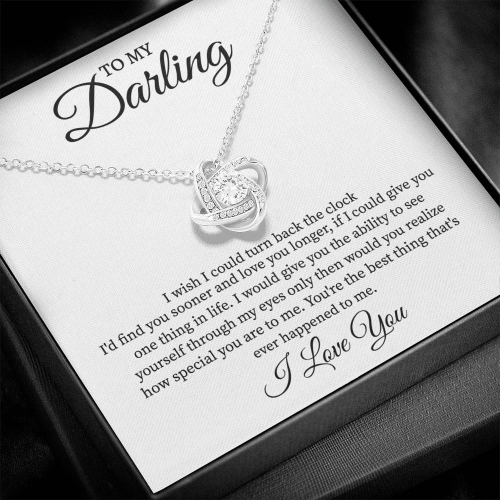 Love Knot Necklace.Darling I Love You