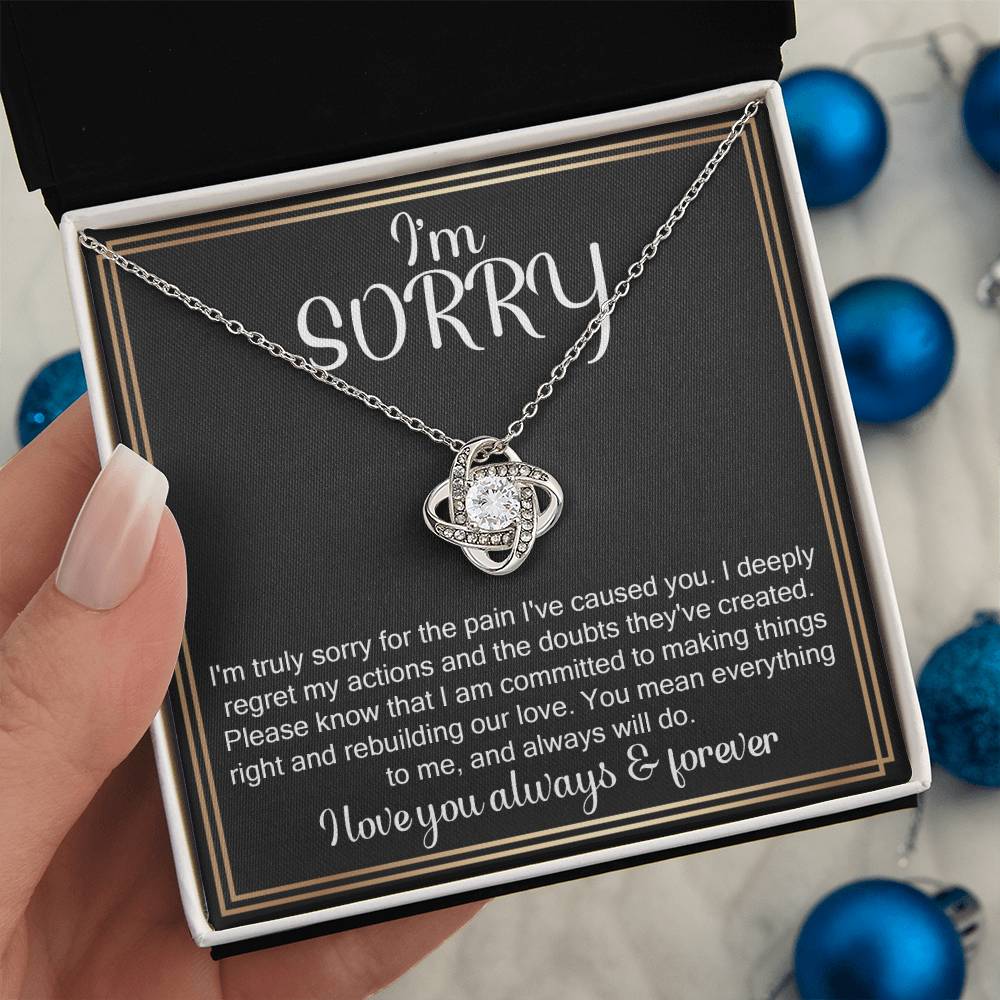 I'm Truly Sorry,Love Knot Necklace, Love You Always