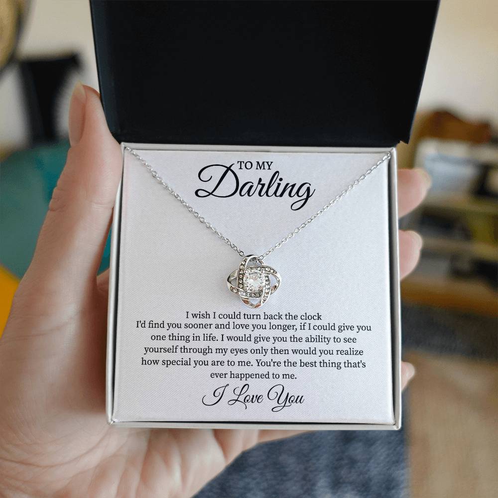 Love Knot Necklace.Darling I Love You