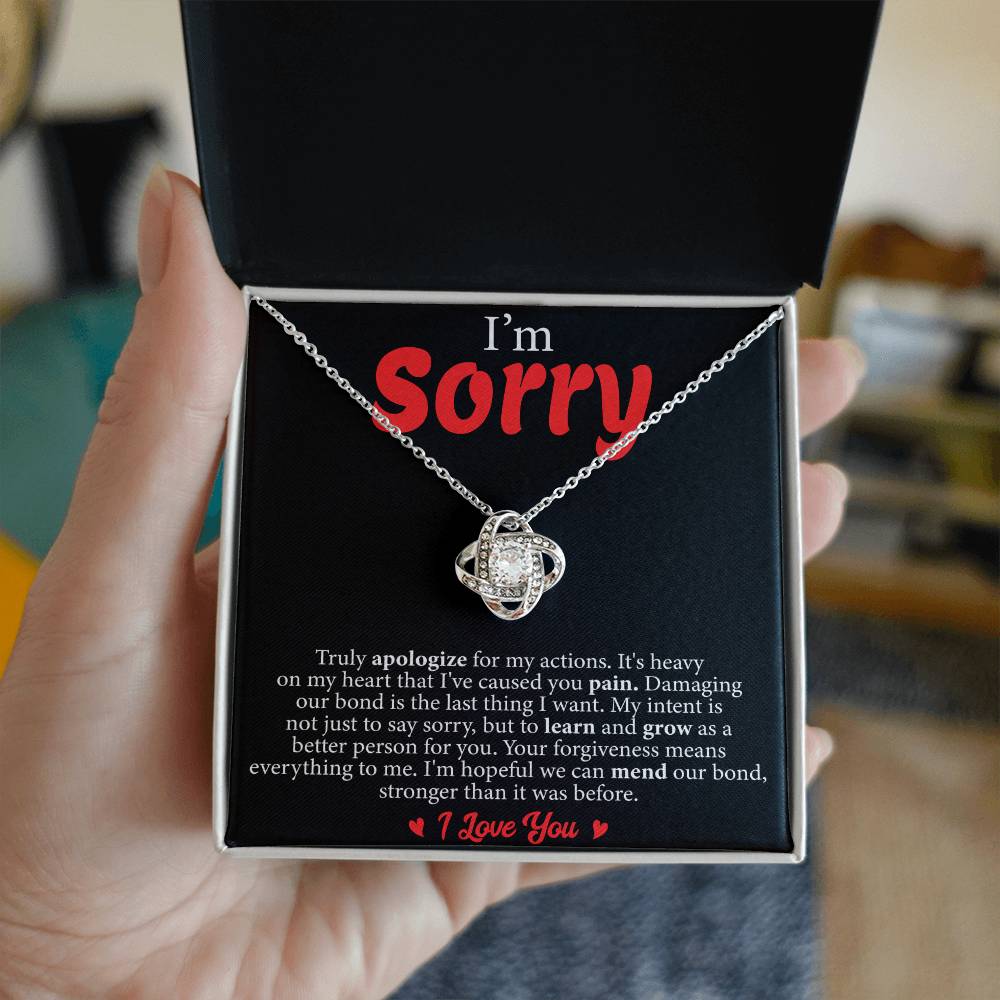 Love Knot Necklace: Truly Apologize, I Love You