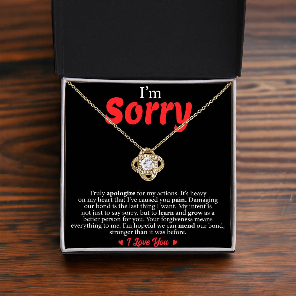 Love Knot Necklace: Truly Apologize, I Love You