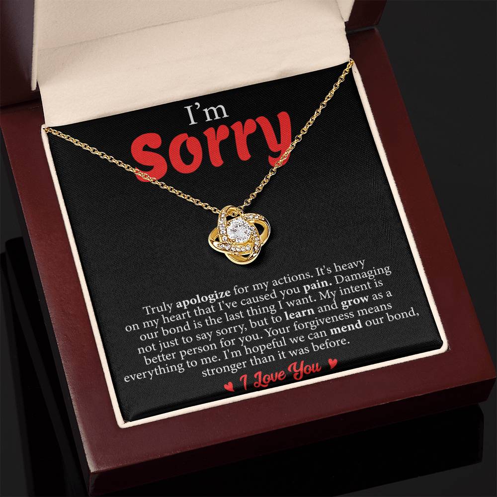 Love Knot Necklace: Truly Apologize, I Love You