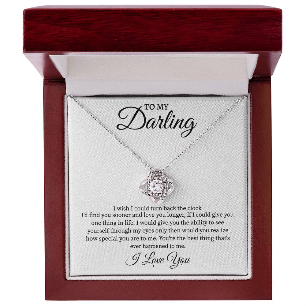 Love Knot Necklace.Darling I Love You