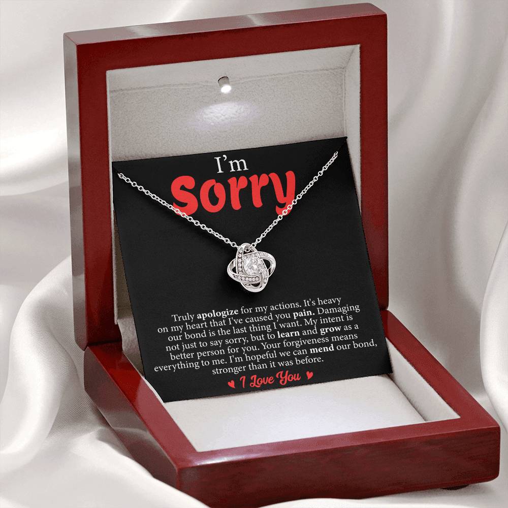 Love Knot Necklace: Truly Apologize, I Love You