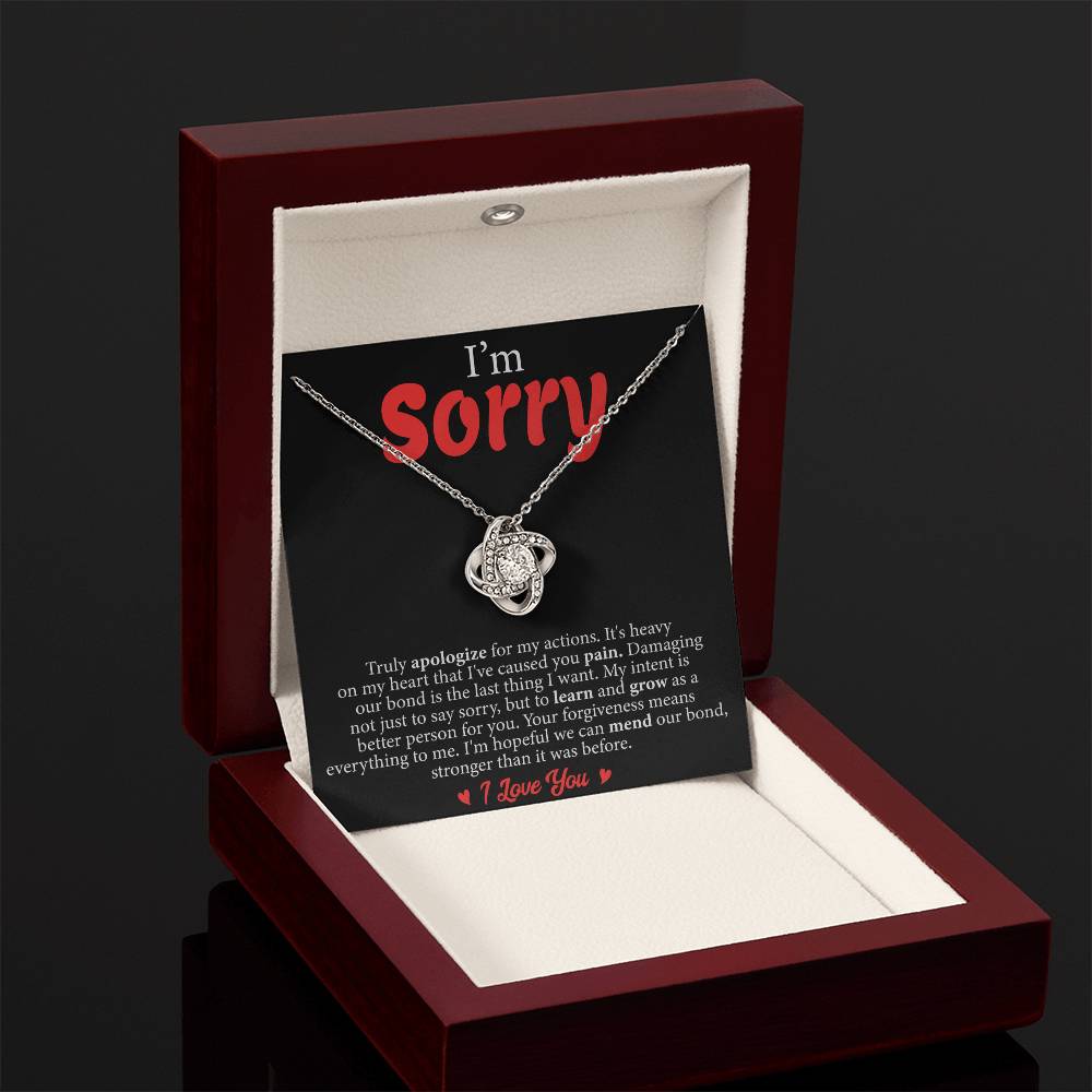 Love Knot Necklace: Truly Apologize, I Love You