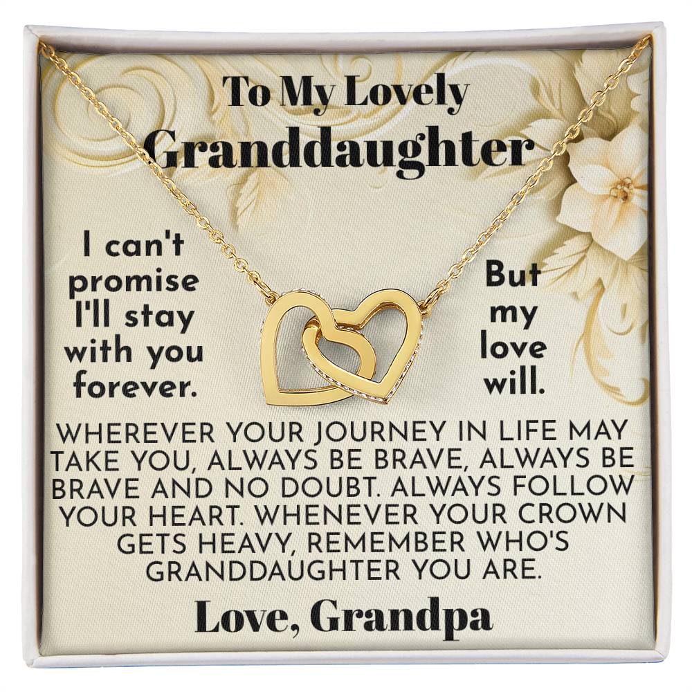 To My Dear Granddaughter - A Precious Flower - Interlocking Hearts Necklace