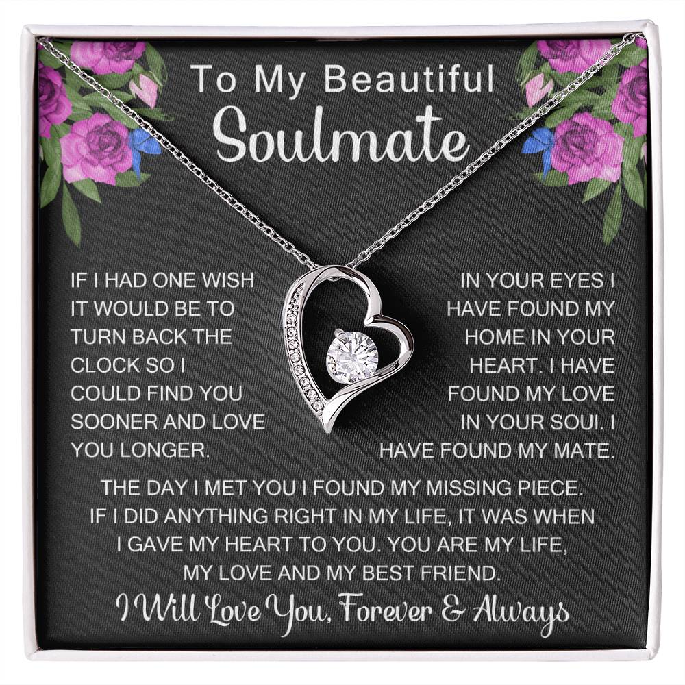 To My Beautiful Soul Mate, Forever Love Necklace