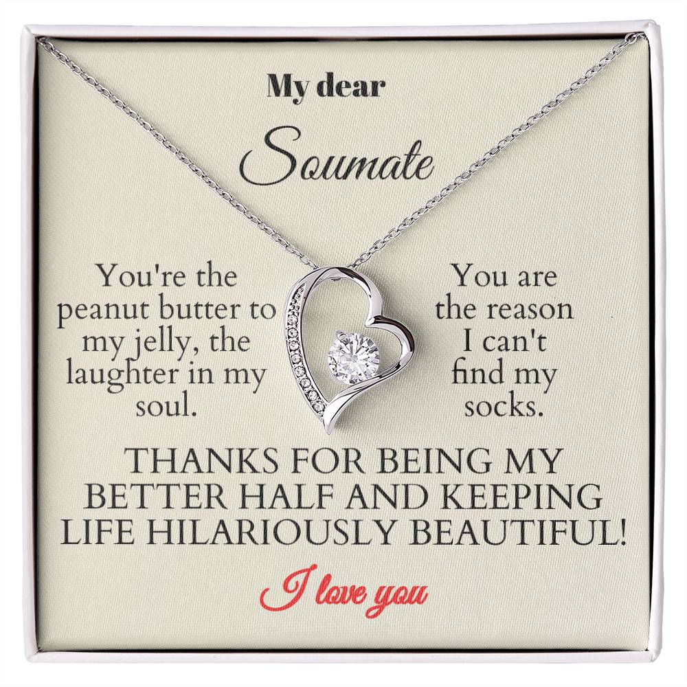 To My Soulmate - Interlocking Hearts Necklace