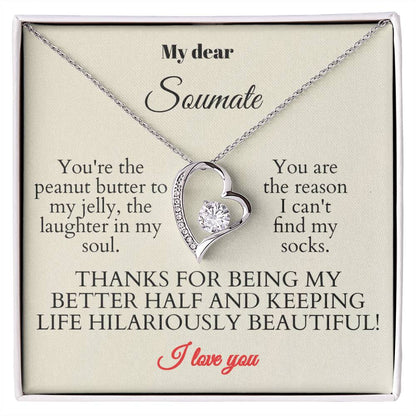 To My Soulmate - Interlocking Hearts Necklace