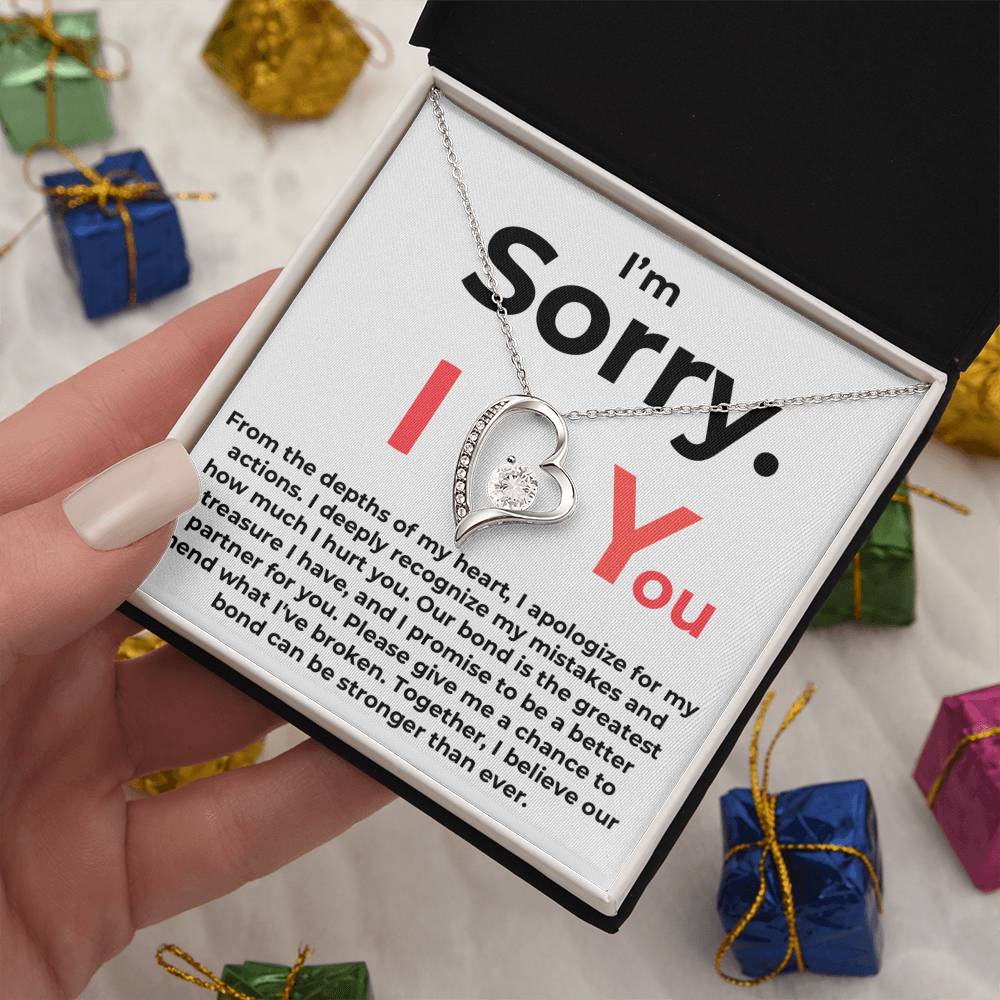 I'm Sorry. I Love You - Love Heart Necklace