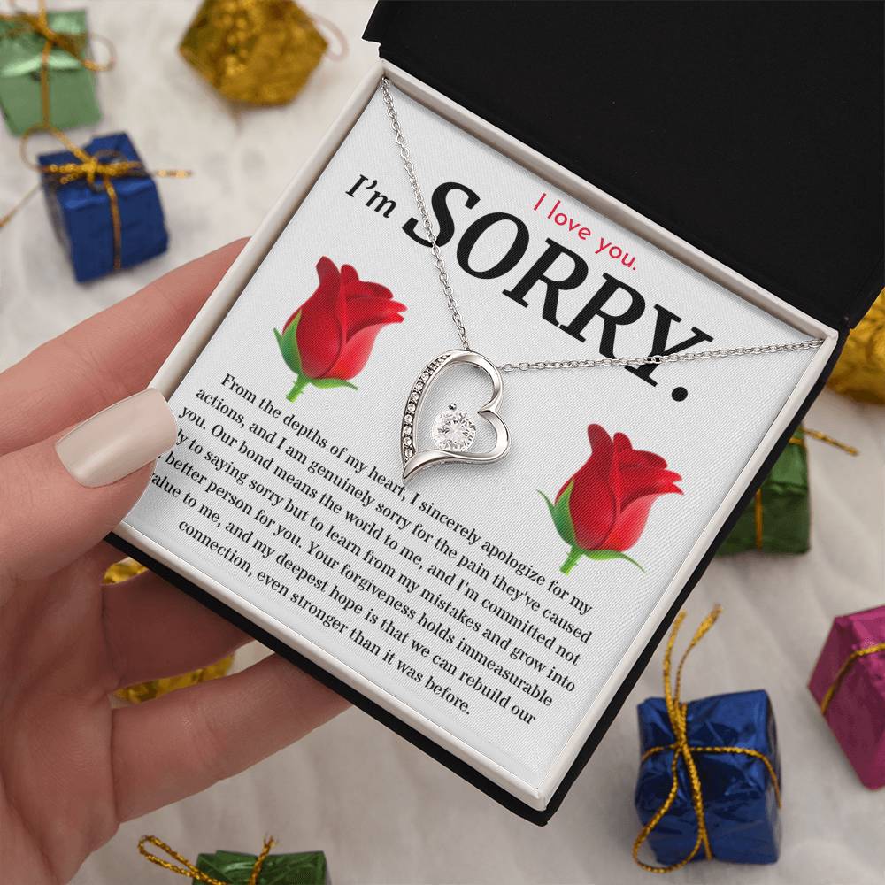 I'm Sorry, I Sincerely Apologize - Forever Love Roses Necklace