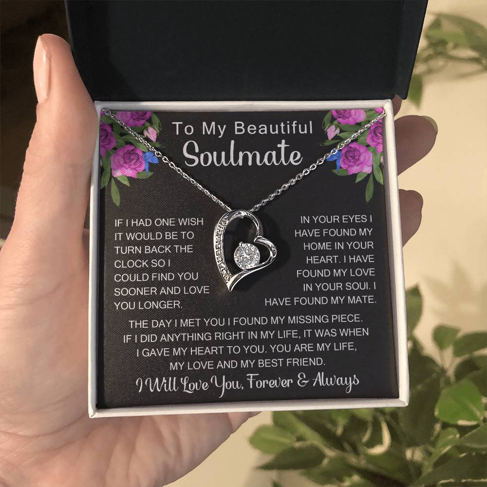 To My Beautiful Soul Mate, Forever Love Necklace