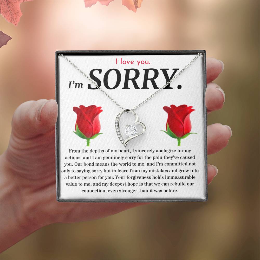 I'm Sorry, I Sincerely Apologize - Forever Love Roses Necklace