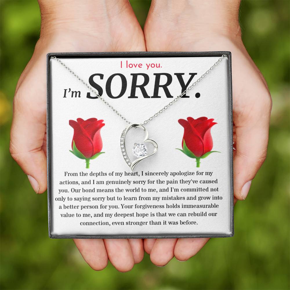 I'm Sorry, I Sincerely Apologize - Forever Love Roses Necklace