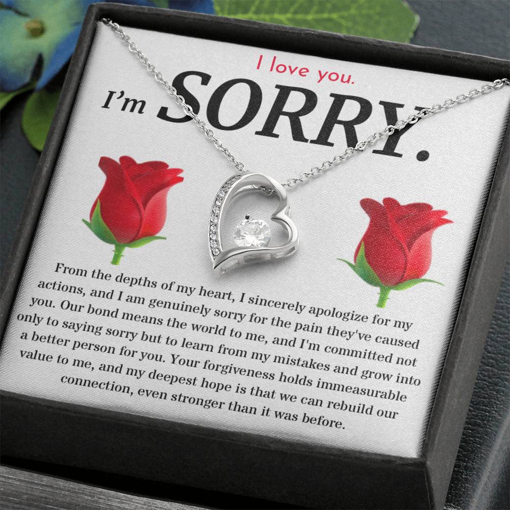 I'm Sorry, I Sincerely Apologize - Forever Love Roses Necklace