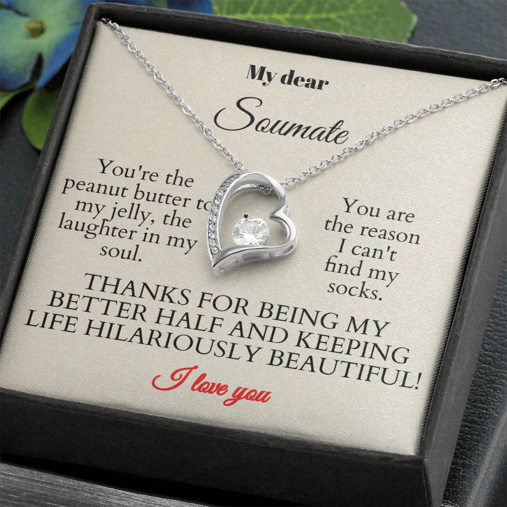 To My Soulmate - Interlocking Hearts Necklace