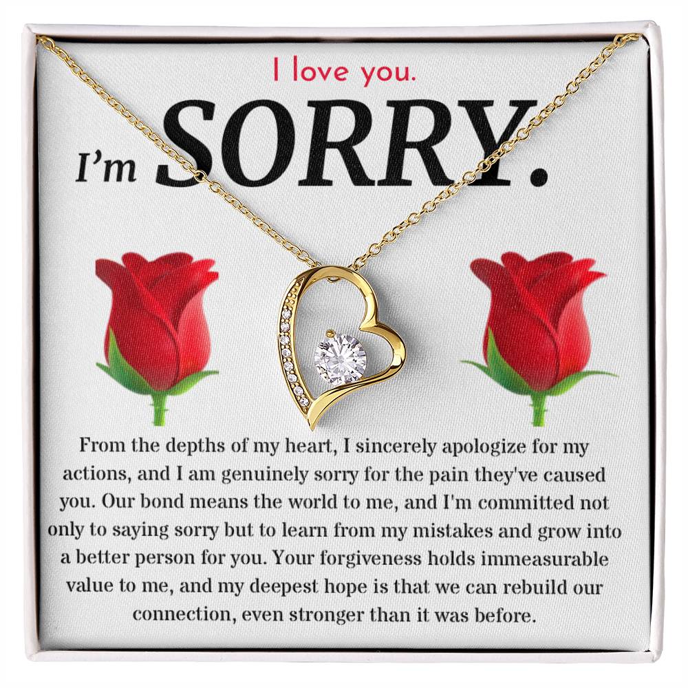 I'm Sorry, I Sincerely Apologize - Forever Love Roses Necklace